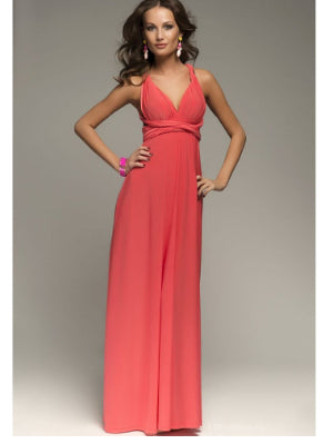 Floor-Length Summer Backless Bandage Multiway Bridesmaids Maxi Dress