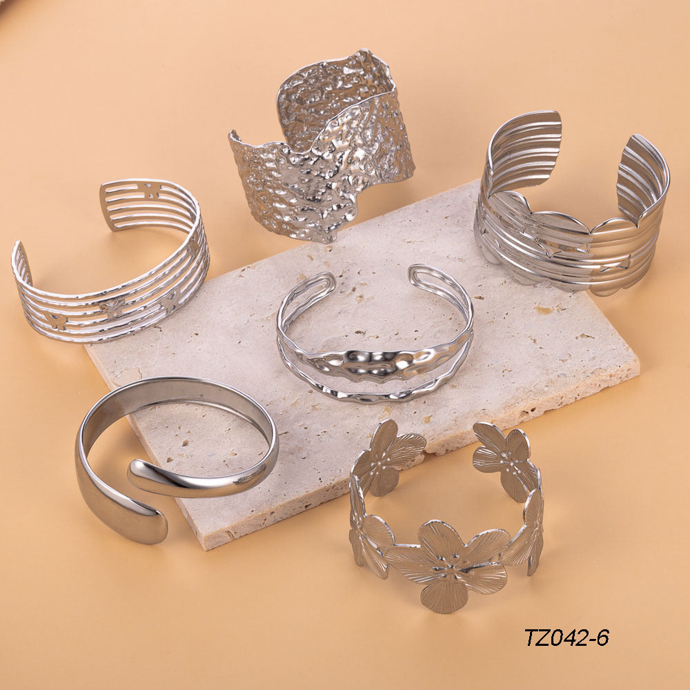 Bohemian Vintage Titanium Steel Bracelet - Art Deco Statement Jewelry