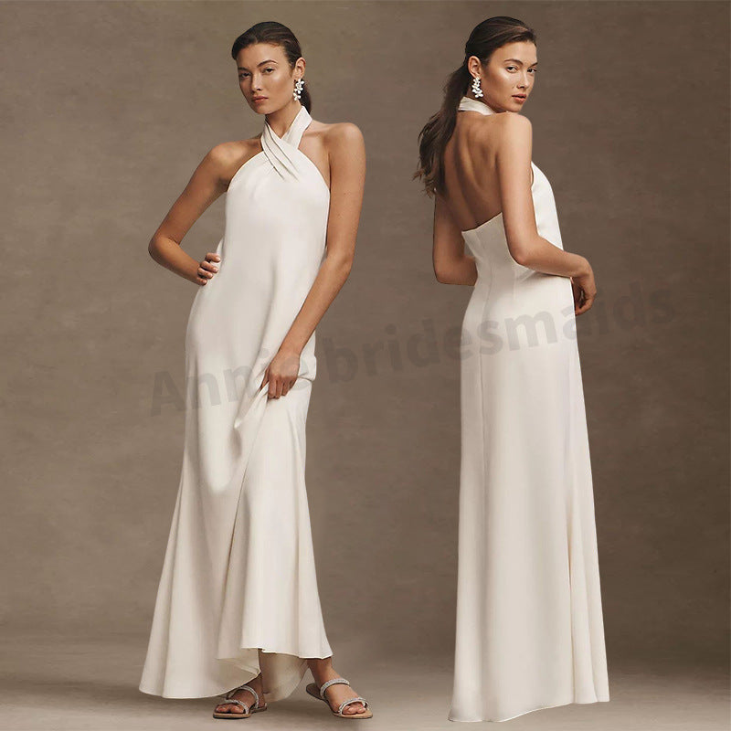 Satin Bridesmaid White High-grade Dresses