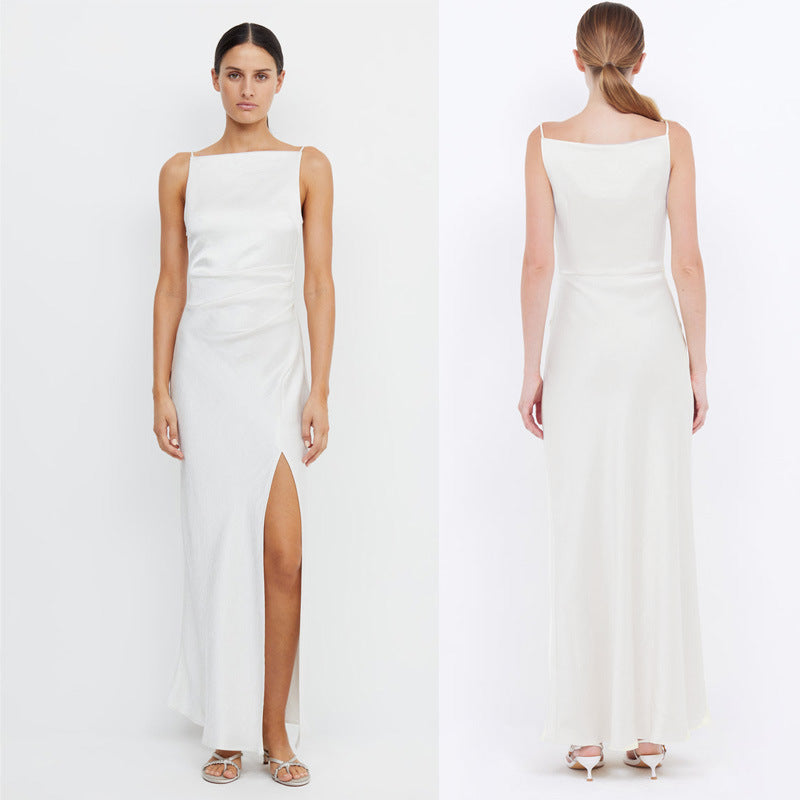 Satin Bridesmaid White High-grade Dresses