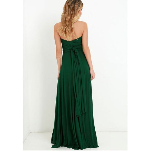 Floor-Length Summer Backless Bandage Multiway Bridesmaids Maxi Dress