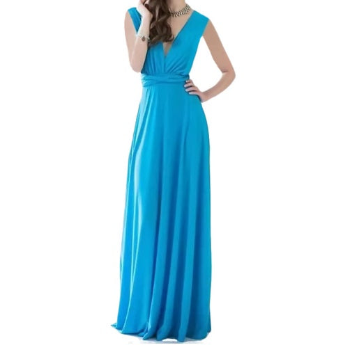 Floor-Length Summer Backless Bandage Multiway Bridesmaids Maxi Dress