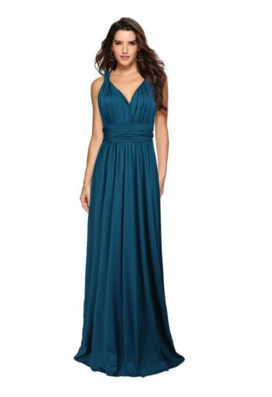 Floor-Length Summer Backless Bandage Multiway Bridesmaids Maxi Dress