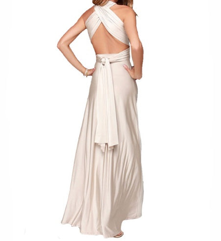 Floor-Length Summer Backless Bandage Multiway Bridesmaids Maxi Dress