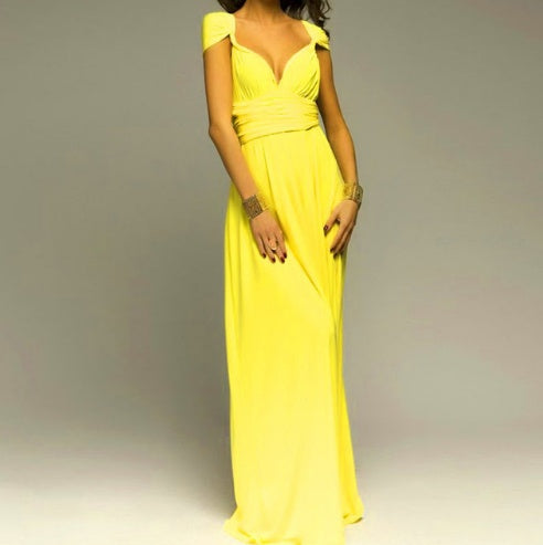 Floor-Length Summer Backless Bandage Multiway Bridesmaids Maxi Dress
