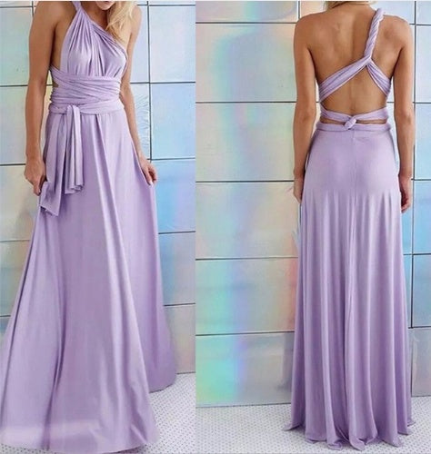 Floor-Length Summer Backless Bandage Multiway Bridesmaids Maxi Dress