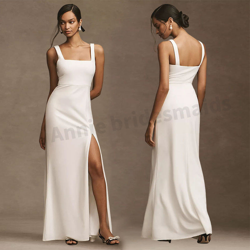 Satin Bridesmaid White High-grade Dresses