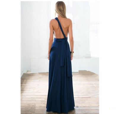Floor-Length Summer Backless Bandage Multiway Bridesmaids Maxi Dress