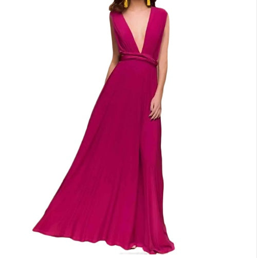Floor-Length Summer Backless Bandage Multiway Bridesmaids Maxi Dress