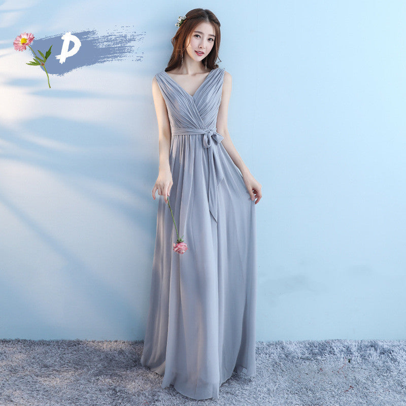 Sleeveless Deep V-Neck Bridesmaid Dresses