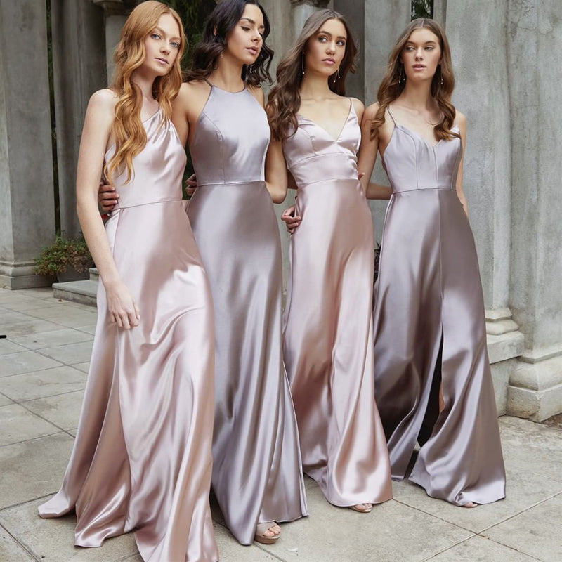 Elegant Satin Bridesmaid Dress – Flattering Wrap Style