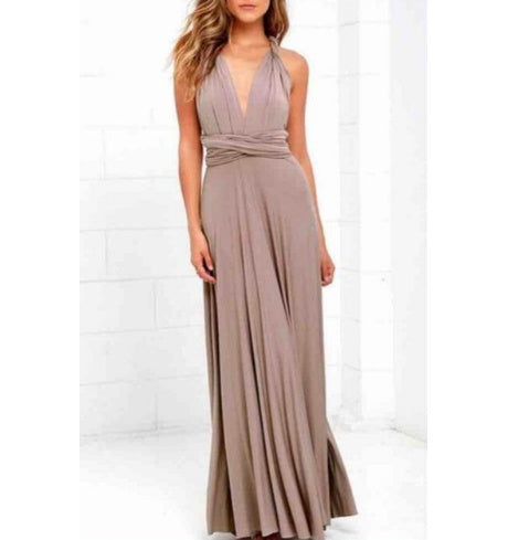 Floor-Length Summer Backless Bandage Multiway Bridesmaids Maxi Dress