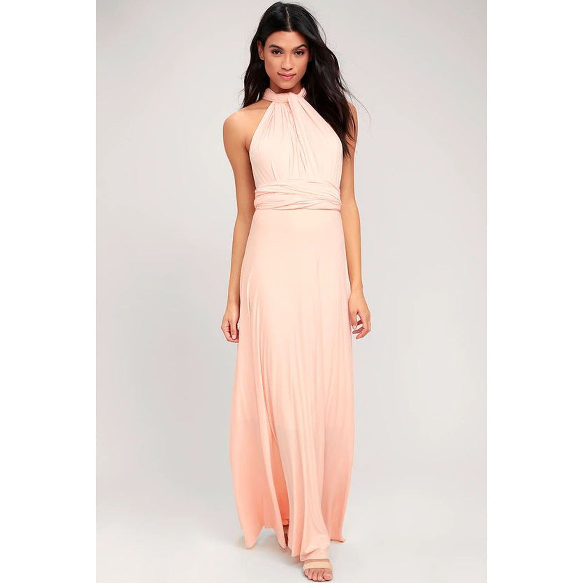 Floor-Length Summer Backless Bandage Multiway Bridesmaids Maxi Dress