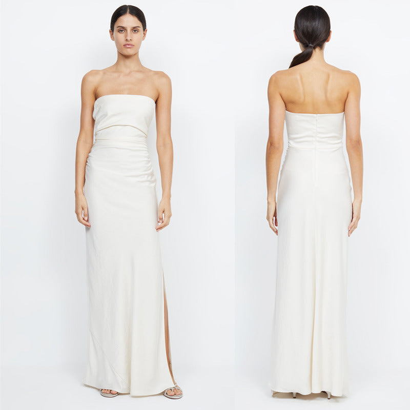 Satin Bridesmaid White High-grade Dresses