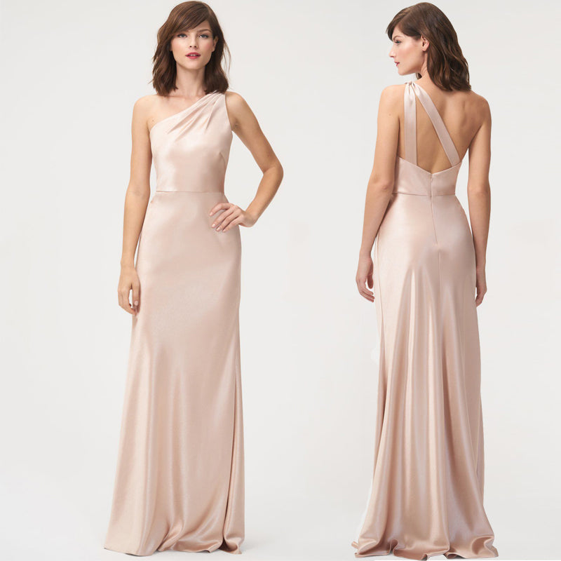 Elegant Satin Bridesmaid Dress – Flattering Wrap Style