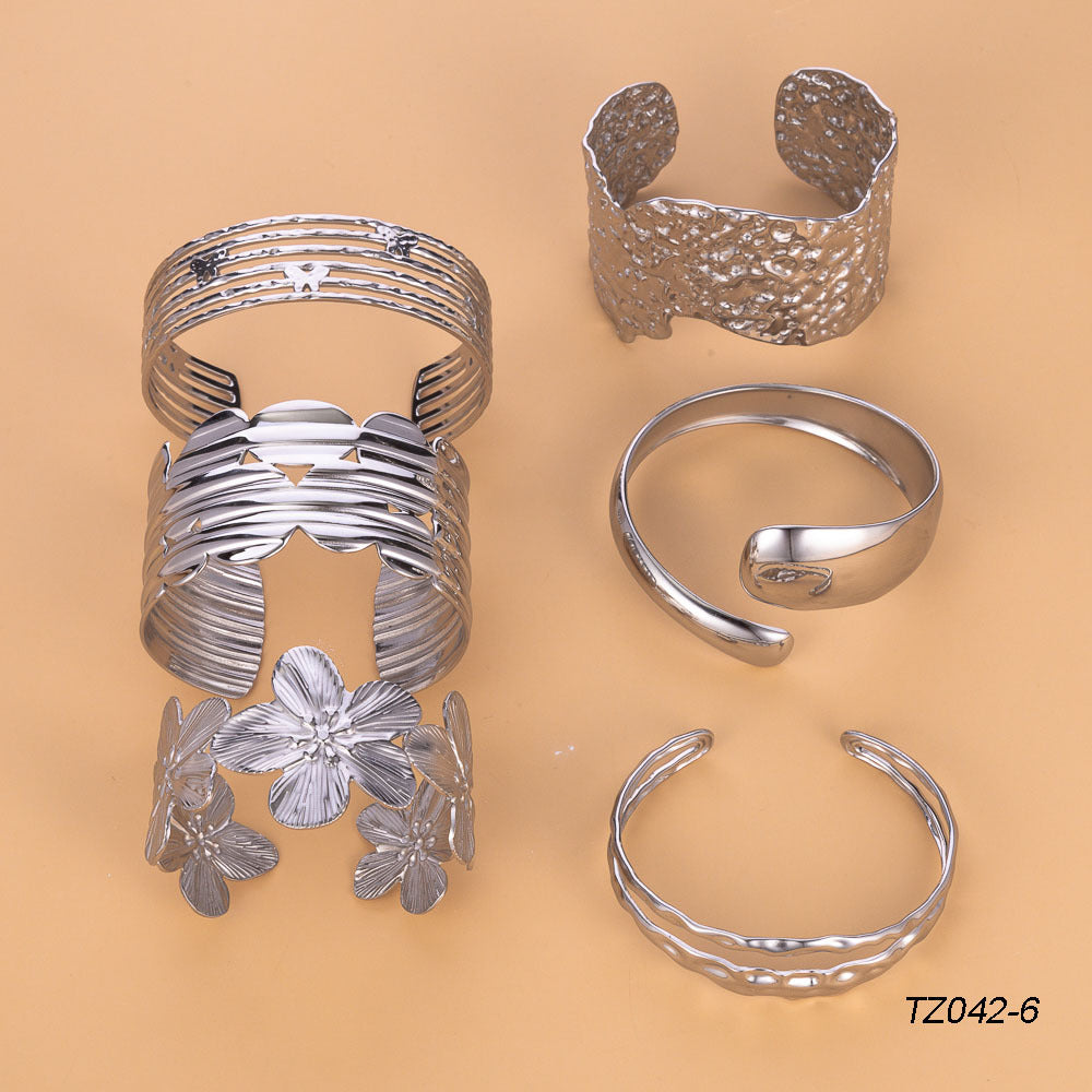 Bohemian Vintage Titanium Steel Bracelet - Art Deco Statement Jewelry