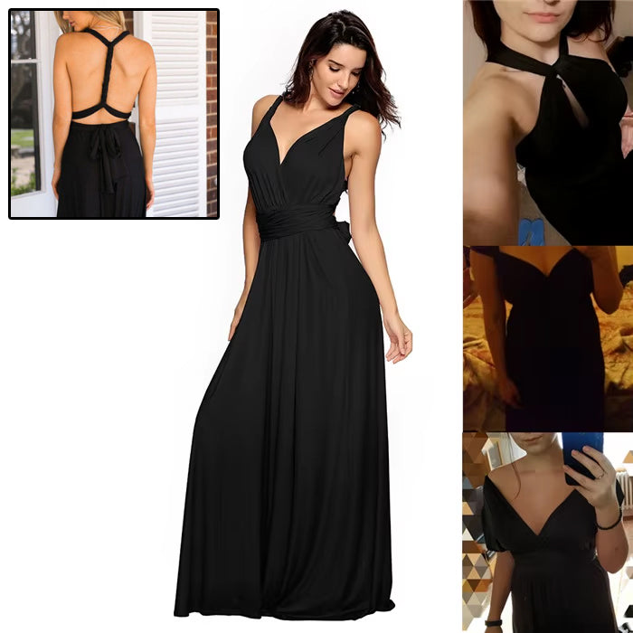 Floor-Length Summer Backless Bandage Multiway Bridesmaids Maxi Dress