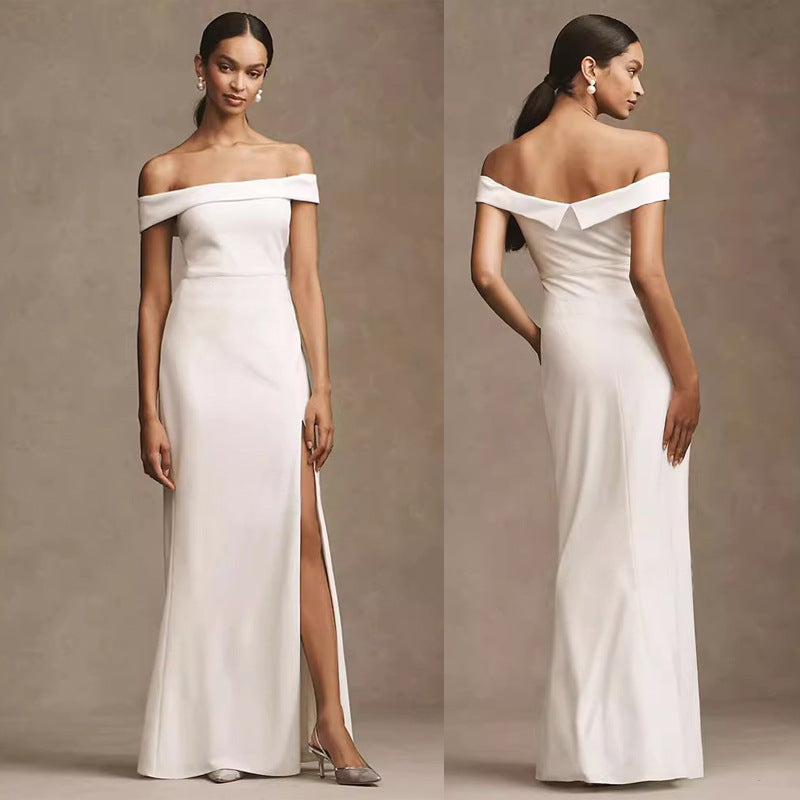 Satin Bridesmaid White High-grade Dresses