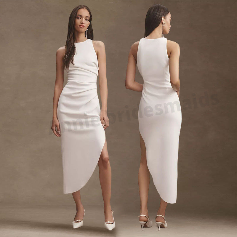 Satin Bridesmaid White High-grade Dresses
