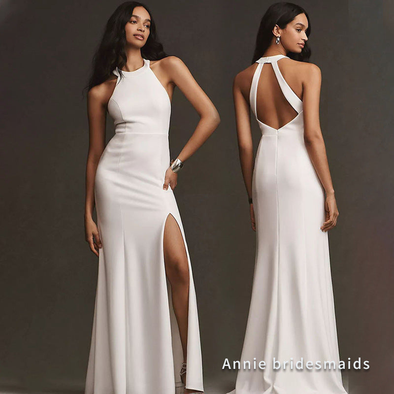 Satin Bridesmaid White High-grade Dresses